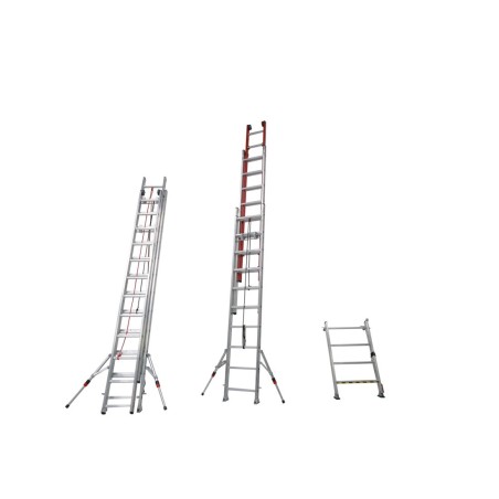 Echelle coulissante 3 plans mixte fibre / alu PROSTEP | L'Echelle Européenne