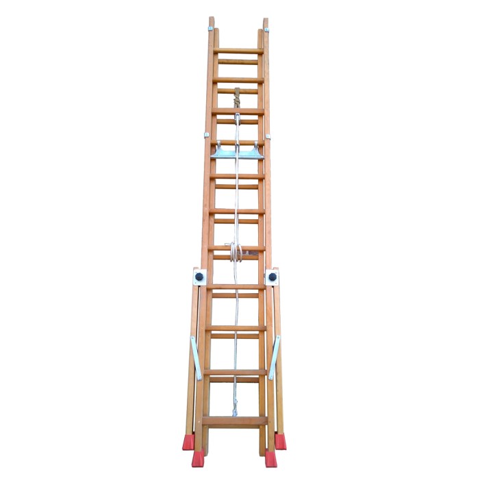 Echelle coulissante 2 plans à corde en bois | L'Echelle Européenne