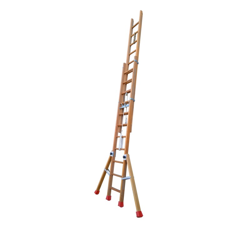 Echelle coulissante 2 plans à corde en bois | L'Echelle Européenne