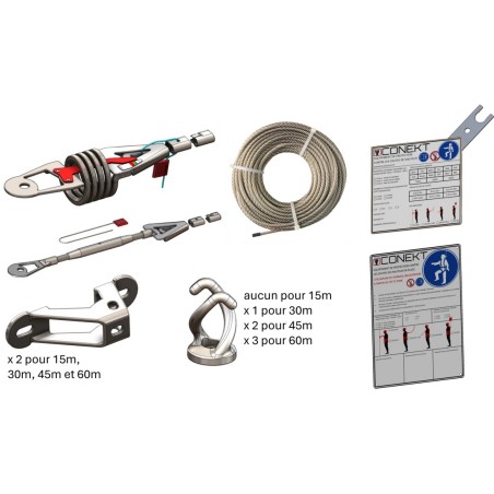 PACK CONEKT CLASSIC Ligne de vie manuelle sur béton mural | L'Echelle Européenne