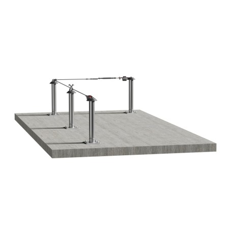 Ligne de vie à câble manuelle sur dalle béton CONEKT CLASSIC | L'Echelle Européenne