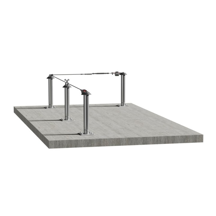 Ligne de vie à câble manuelle sur dalle béton CONEKT CLASSIC | L'Echelle Européenne