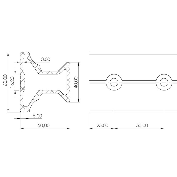Rail standard alu CONEKT