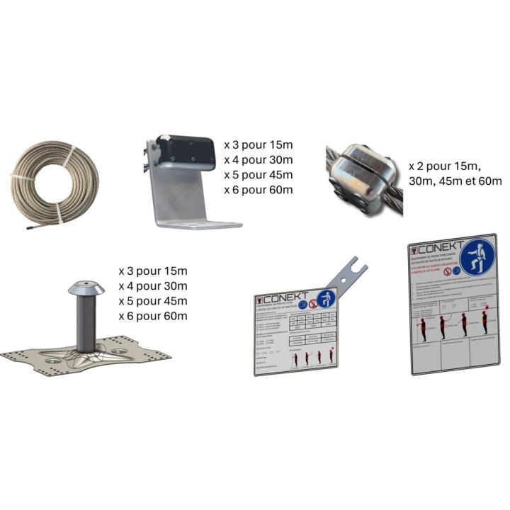PACK CONEKT PRO Ligne de vie continue sur bac sec | L'Echelle Européenne
