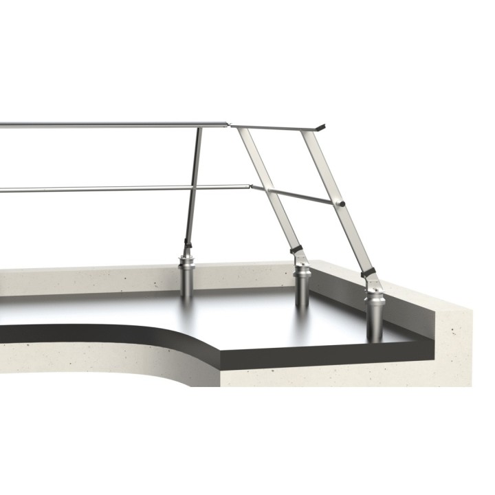 Fixation sur dalle étanchée version inclinée 25°