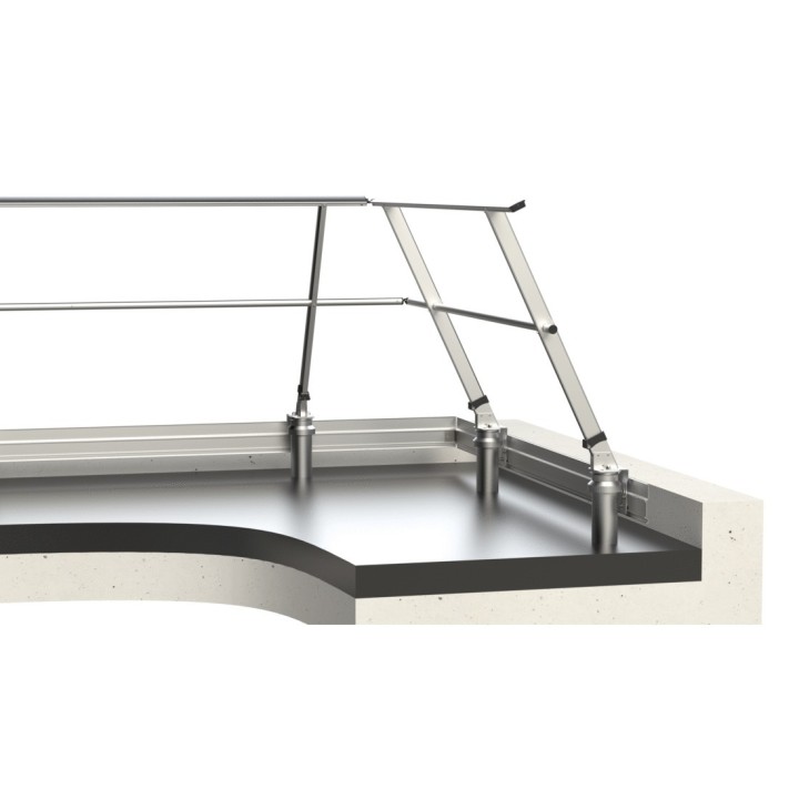 Fixation sur dalle étanchée version inclinée 25°