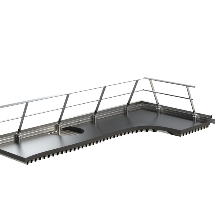 Fixation sur bac étanché version inclinée 25°