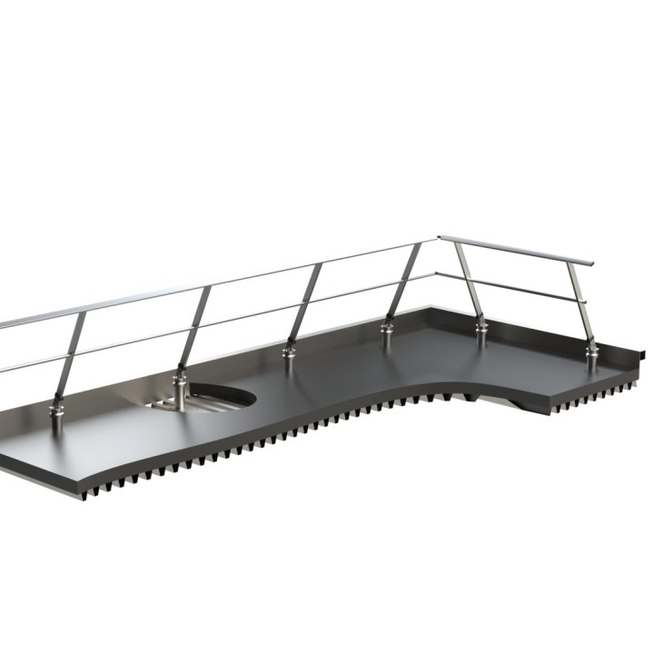 Fixation sur bac étanché version inclinée 25°