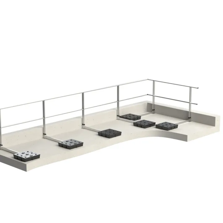 Garde-corps autoportant FASTGUARD avec lestage sur toiture-terrasse