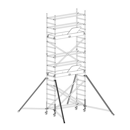 Échafaudage roulant SEECURO BAT - 6,24 m | L'Echelle Européenne