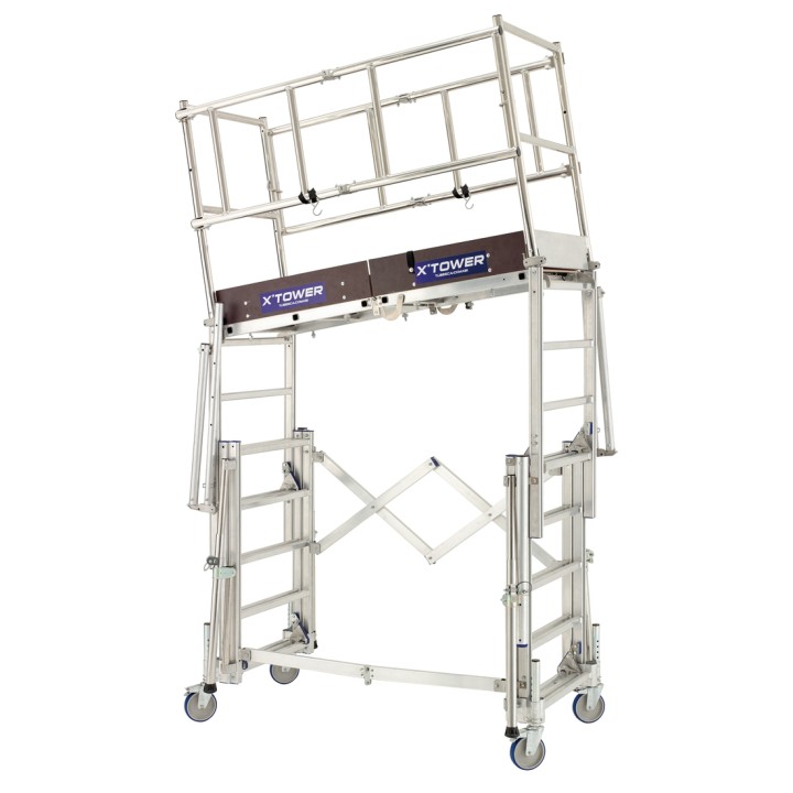 Échafaudage roulant aluminium télescopique modèle X TOWER | L'Echelle Européenne