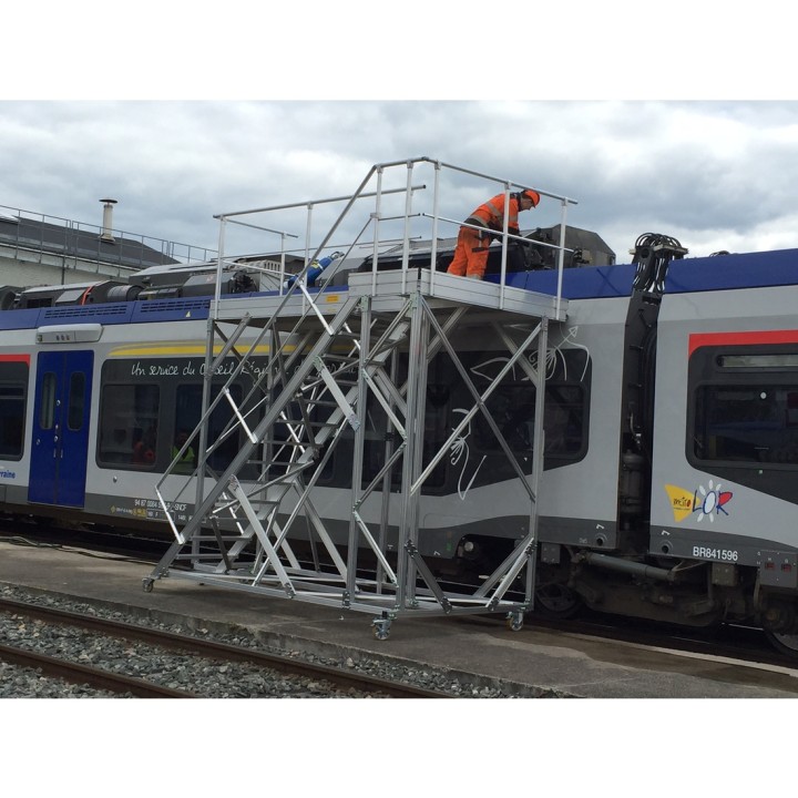 Plate-forme de travail sur wagon SNCF | L'Echelle Européenne