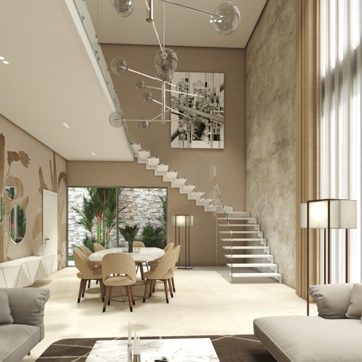 Marches bois rampe verre structurel
