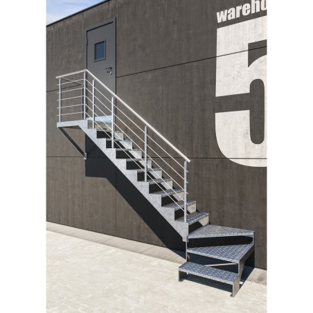 Escalier extérieur à double limon latéral GEMMA ZINC | L'Echelle Européenne