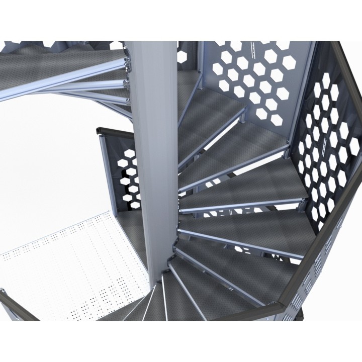 Escalier GM40 garde-corps tôle découpée | L'Echelle Européenne