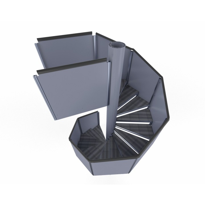 Escalier GM40 garde-corps tôle lisse | L'Echelle Européenne