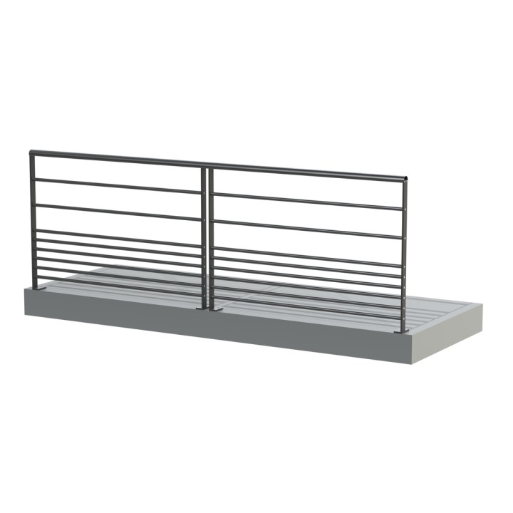 Garde-corps OLA LIS - Fixation à plat - RAL 9005