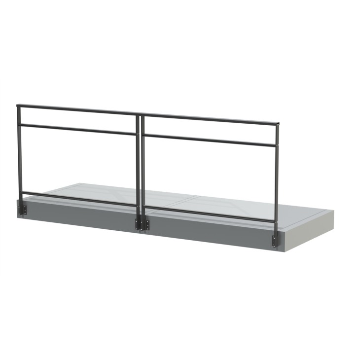 Garde-corps OLA VITRO - Vitrage clair, fixation en applique - RAL 9005