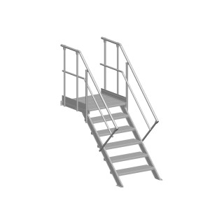 Escalier industriel avec plate-forme 45° Largeur 800 mm | L'Echelle Européenne