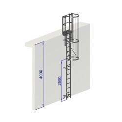 Échelle à crinoline hauteur 4000 mm NF E85-016