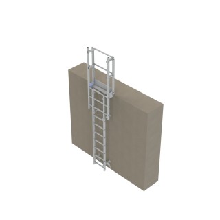 Échelle à crinoline hauteur 2500 mm sans arceaux EN ISO 14122-4