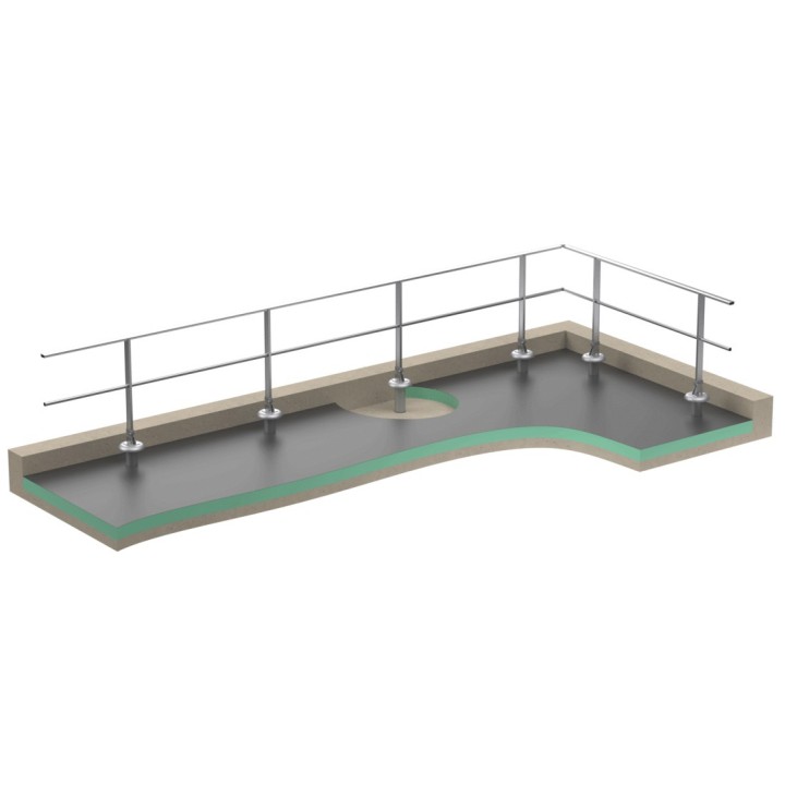 Fixation sur dalle étanchée version droite