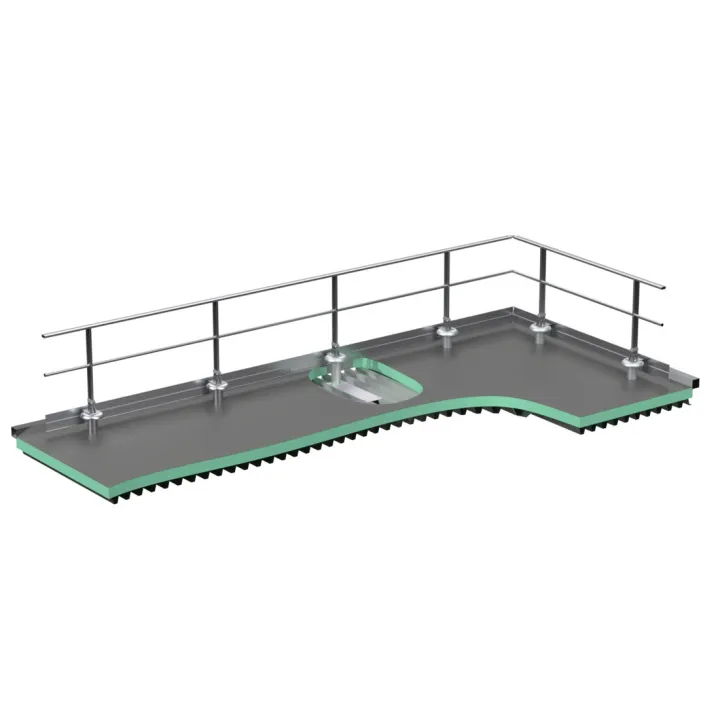 Garde-corps FASTGUARD fixé sur toiture en bac étanché