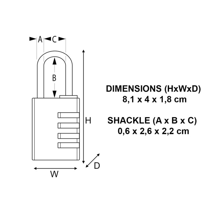 Cadenas à combinaison 4 chiffres Masterlock