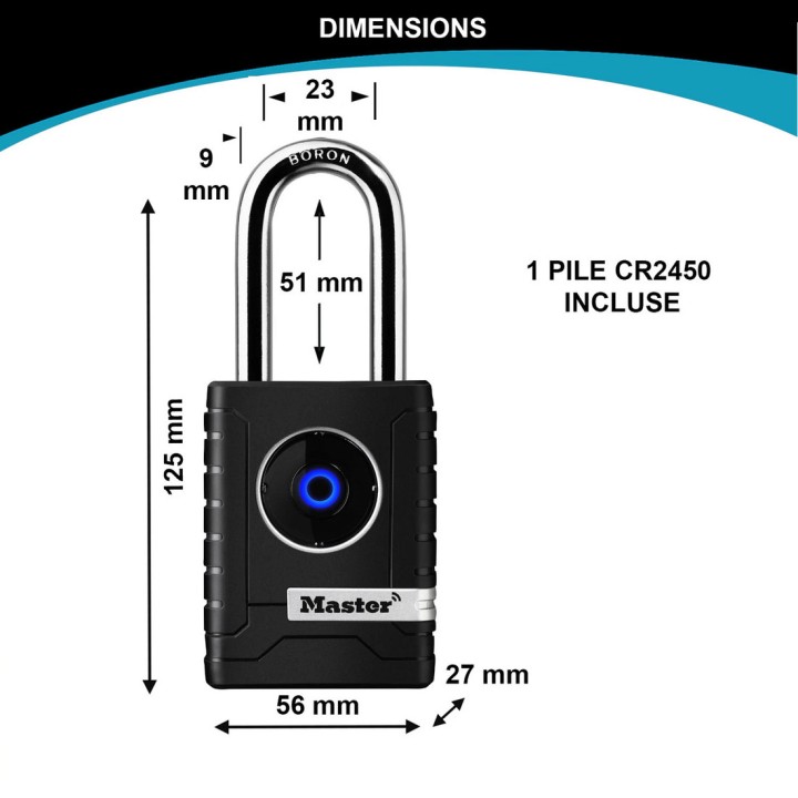 Cadenas Bluetooth extérieur Ø 9 mm
