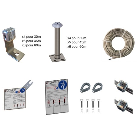 PACK CONEKT ESSENTIAL Ligne de vie manuelle sur dalle béton | L'Echelle Européenne