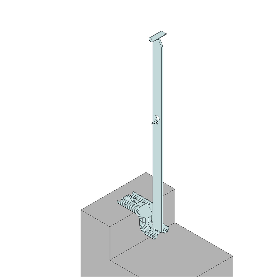 Garde-corps ACIER60  ier fixation sur platine Z150