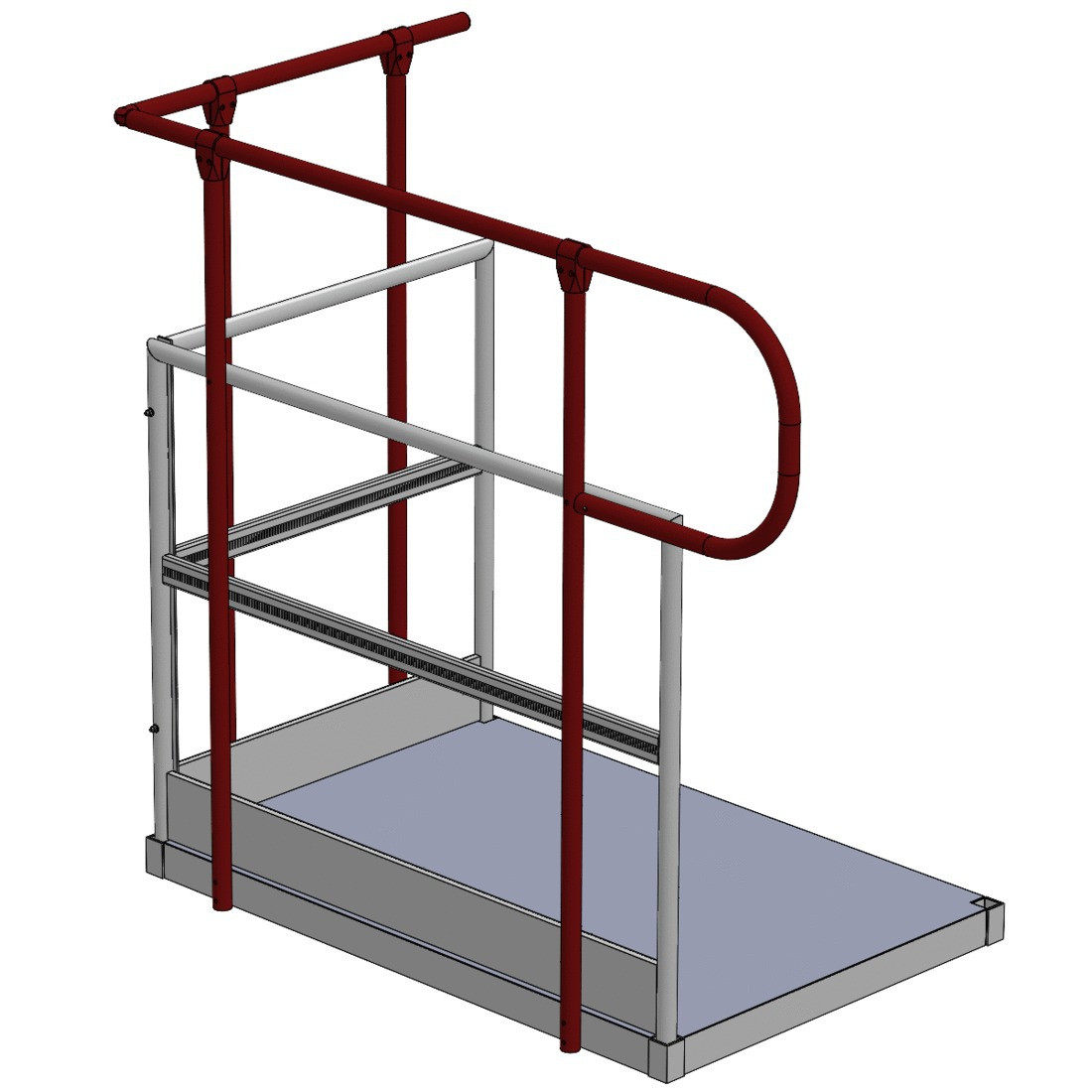 Réhausse de garde-corps pour palier d'échelle à crinoline