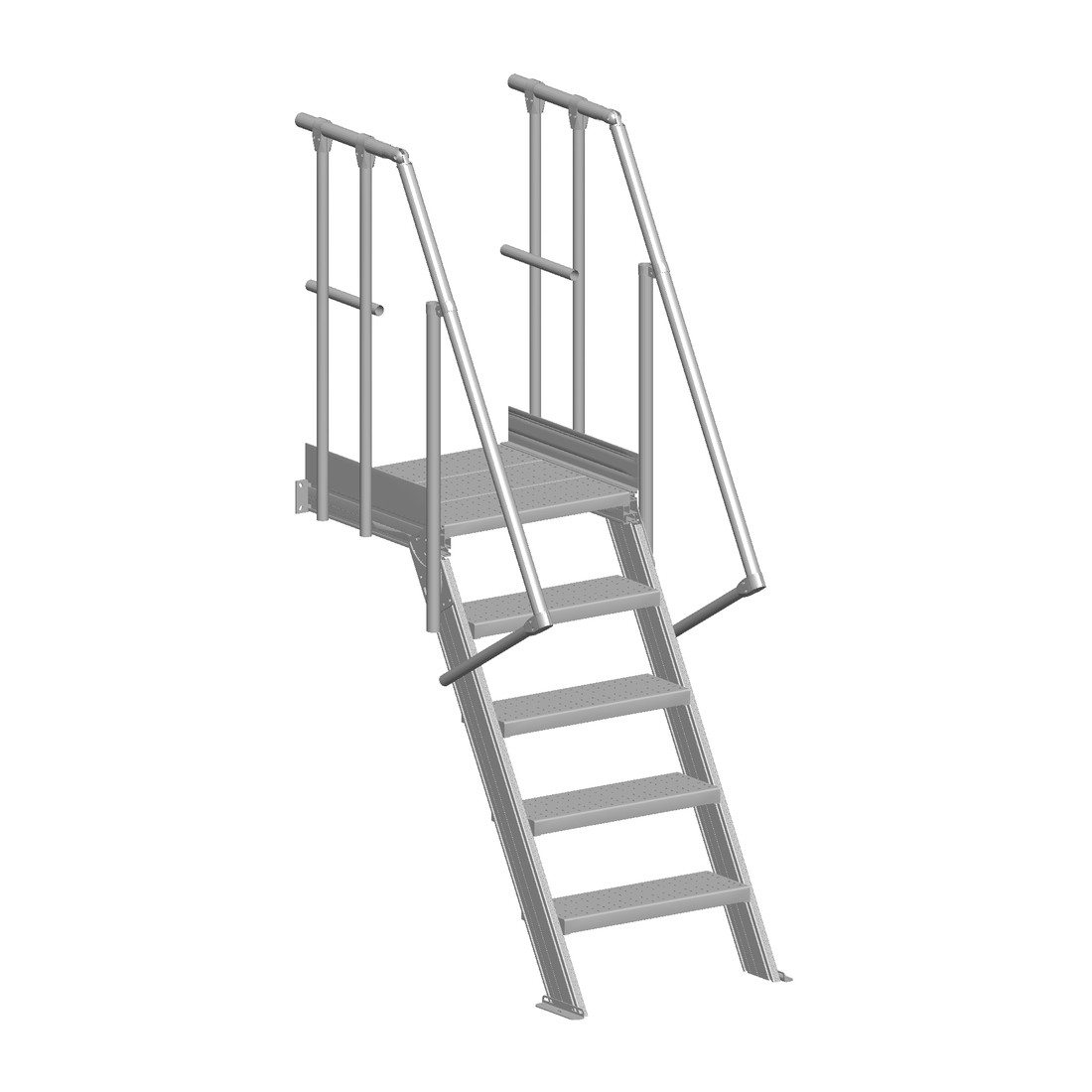 Escalier industriel avec plate-forme 60° Largeur 600 mm