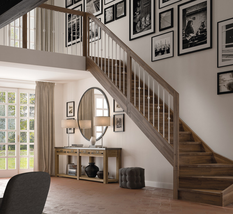 Escalier FIRENZE BALUSTRE METAL + BOIS