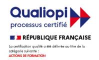 Logo Qualiopi processus certifié république française